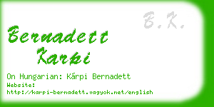 bernadett karpi business card